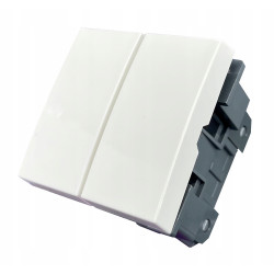 WKŁAD MODUŁ WŁĄCZNIK MCHANICZNY PODWÓJNY KLAWISZ BIAŁY