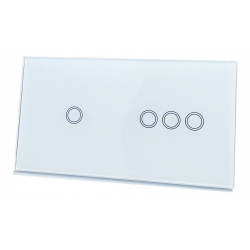 PANEL SZKLANY DOTYKOWY WŁĄCZNIK 3+1 BIAŁY
