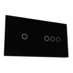 PANEL SZKLANY DOTYKOWY WŁĄCZNIK 3+1 CZARNY