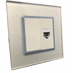 GNIAZDO LAN RJ45 pojedyncze SZKLANE SZARE