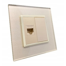 GNIAZDO LAN RJ45 pojedyncze SZKLANE ZŁOTE