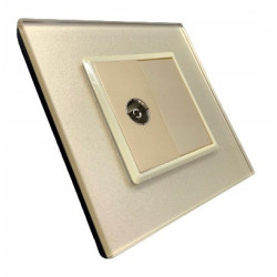 GNIAZDO GNIAZDKO TV pojedyncze SZKLANE ZŁOTE