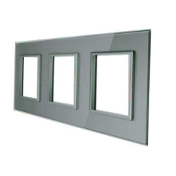 RAMKA SZKLANA GNIAZDKO GNIAZDO POTRÓJNA SZARA 3