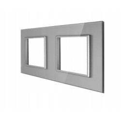 RAMKA SZKLANA GNIAZDKO GNIAZDO PODWÓJNA SZARA 2