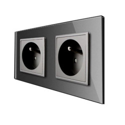 GNIAZDO GNIAZDKO SZKLANE SZKŁO SZARE PODWÓJNE