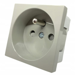 MODUŁ GNIAZDO GNIAZDKO POJEDYNCZE Z BOLCEM SZARE