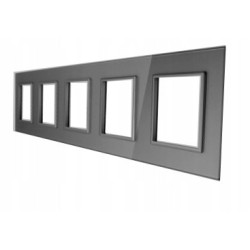 RAMKA SZKLANA GNIAZDKO GNIAZDO PIĘCIOKROTNA SZARA
