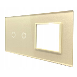 WŁĄCZNIK ŚWIATŁA GNIAZDO GNIAZDKO PANEL ZŁOTY 2+1