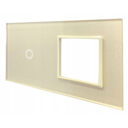 WŁĄCZNIK ŚWIATŁA GNIAZDO GNIAZDKO PANEL ZŁOTY 1+1
