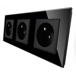 GNIAZDO GNIAZDKO SZKLANE SZKŁO CZARNE POTRÓJNE