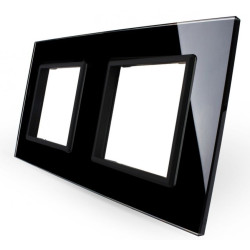 RAMKA SZKLANA GNIAZDKO GNIAZDO PODWÓJNA CZARNA