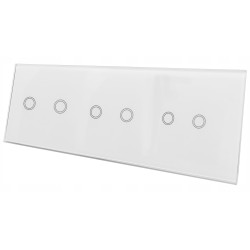 PANEL SZKLANY DOTYKOWY WŁĄCZNIK 2+2+2 BIAŁY
