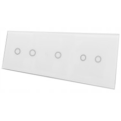 WŁĄCZNIK ŚWIATŁA SZKLANY PANEL BIAŁY 2+1+2