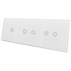 PANEL SZKLANY DOTYKOWY WŁĄCZNIK 2+2+1 BIAŁY