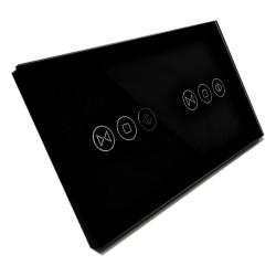 PANEL SZKLANY DOTYKOWY 2 x WŁĄCZNIK ROLET CZARNY