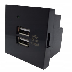 MODUŁ GNIAZDO GNIAZDKO ŁADOWARKA 2X GNIAZDO USB