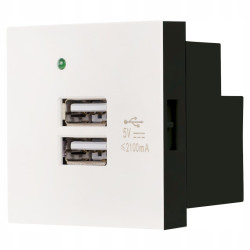 MODUŁ GNIAZDO GNIAZDKO ŁADOWARKA 2X GNIAZDO USB