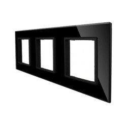 RAMKA SZKLANA GNIAZDKO GNIAZDO POTRÓJNA CZARNA 3