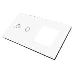 WŁĄCZNIK ŚWIATŁA GNIAZDO GNIAZDKO PANEL BIAŁY 2+1