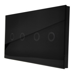 WŁĄCZNIK ŚWIATŁA DOTYKOWY SZKLANY PANEL CZARNY 2+2