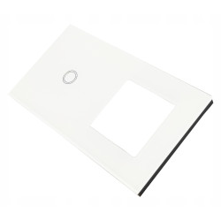 WŁĄCZNIK ŚWIATŁA GNIAZDO GNIAZDKO PANEL BIAŁY 1+1