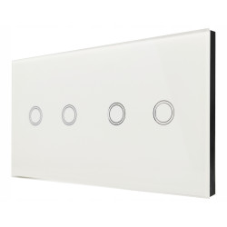 WŁĄCZNIK ŚWIATŁA DOTYKOWY SZKLANY PANEL BIAŁY 2+2