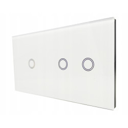 WŁĄCZNIK ŚWIATŁA DOTYKOWY SZKLANY PANEL BIAŁY 1+2