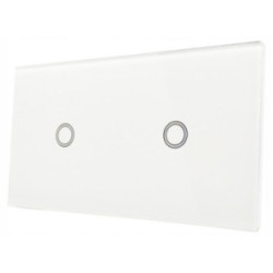 WŁĄCZNIK ŚWIATŁA DOTYKOWY SZKLANY PANEL BIAŁY 1+1