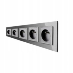 GNIAZDO GNIAZDKO SZKLANE SZKŁO SZARE PIĘCIOKROTNE