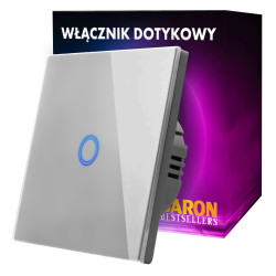 DOTYKOWY WŁĄCZNIK ŚWIATŁA POJEDYNCZY SZARY LED