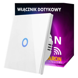 Włącznik dotykowy WIFI biały LED pojedynczy ZN