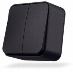 Włącznik światła NATYNKOWY przełącznik podwójny wyłącznik VIDEX czarny