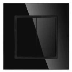 Włącznik schodowy szklany podwójny mechaniczny klasyczny czarny BARON