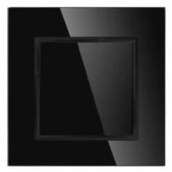 Włącznik schodowy szklany pojedynczy mechaniczny klasyczny czarny BARON