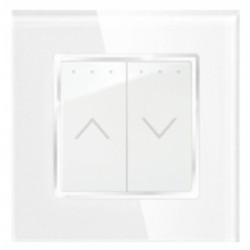 Włącznik szklany roletowy rolet żaluzji mechaniczny klasyczny biały BARON