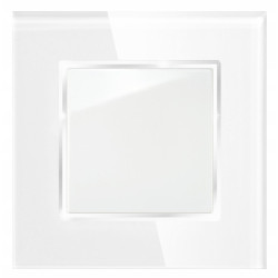 Włącznik światła szklany pojedynczy mechaniczny klasyczny biały BARON