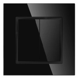 Włącznik światła szklany podwójny mechaniczny klasyczny czarny BARON