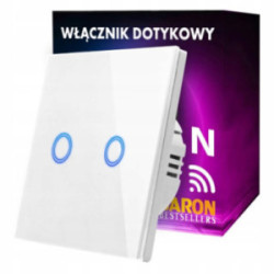 Włącznik dotykowy światła WIFI podwójny BIAŁY ZN