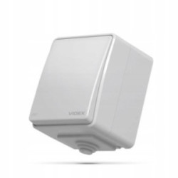 Włącznik Wyłącznik pojedynczy zewnętrzny szary VIDEX natynkowy IP54