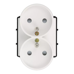 MODUŁ WKŁAD GNIAZDA ELEKRTYCZNEGO GNIAZDO GNIAZDKO BIAŁE PODWÓJNE BOLEC