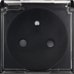 MODUŁ WKŁAD GNIAZDA ELEKRTYCZNEGO GNIAZDO GNIAZDKO CZARNE HERMETYCZNE BOLEC