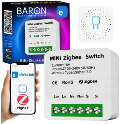 Przekaźnik dopuszkowy MiNi Zigbee 3.0 Wyłącznik 16A Ewelink Baron
