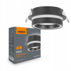 Wpuszczana oprawa sufitowa punktowa GX53 VIDEX VL-SPF34R-B Czarna