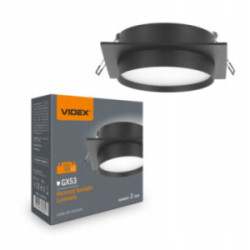 Wpuszczana oprawa sufitowa punktowa GX53 VIDEX VL-SPF33S-B Czarna