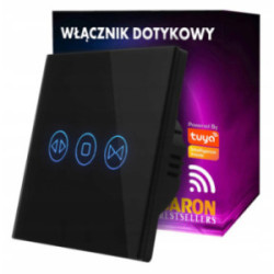 Wyłącznik WIFI żaluzjowy do rolet Dotykowy BarON czarny TUYA