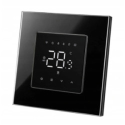 Termostat Pokojowy wifi Tuya Smart Sterownik w ramce szklanej Czarny BarON