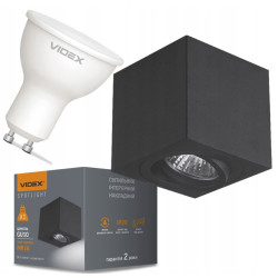 Oprawa oświetleniowa sufitowa natynkowa Videx 30 W GU10 8 cm CZARNA